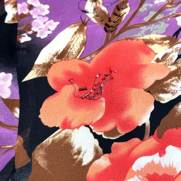 Vtg Y2K Floral Dress Asymmetrical Handkerchief Flutter Sleeve Fairy Whimsical - Picture 9 of 16